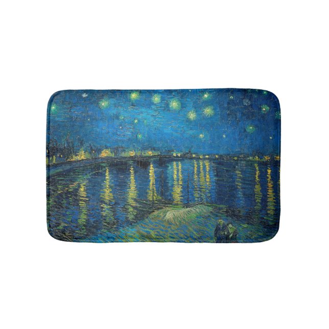 Vincent Van Gogh Starry Night Over the Rhone Bath Mat (Front)