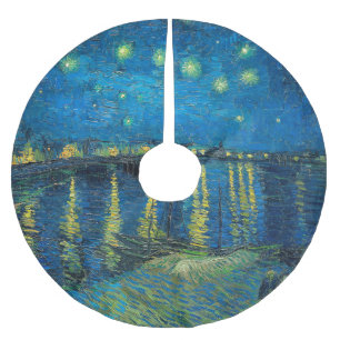 Vincent Van Gogh Starry Night Over the Rhone Brushed Polyester Tree Skirt