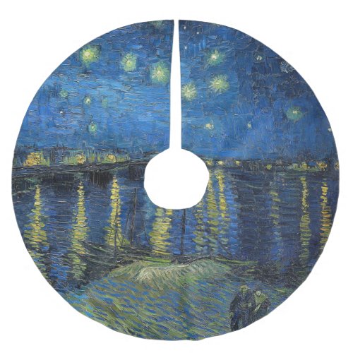 Vincent van Gogh _ Starry Night Over the Rhone Brushed Polyester Tree Skirt