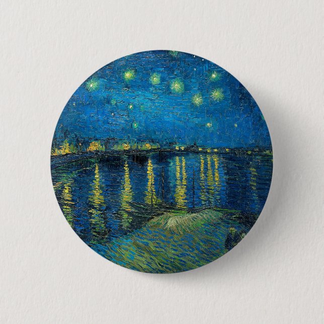 Vincent Van Gogh Starry Night Over the Rhone Button (Front)
