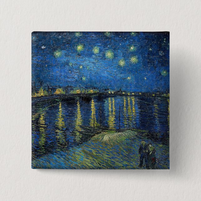 Vincent van Gogh - Starry Night Over the Rhone Button (Front)