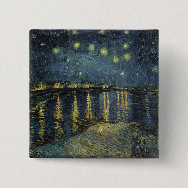 Vincent van Gogh | Starry Night Over the Rhone Button (Front)