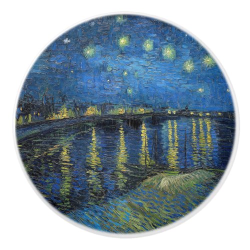 Vincent van Gogh _ Starry Night Over the Rhone Ceramic Knob