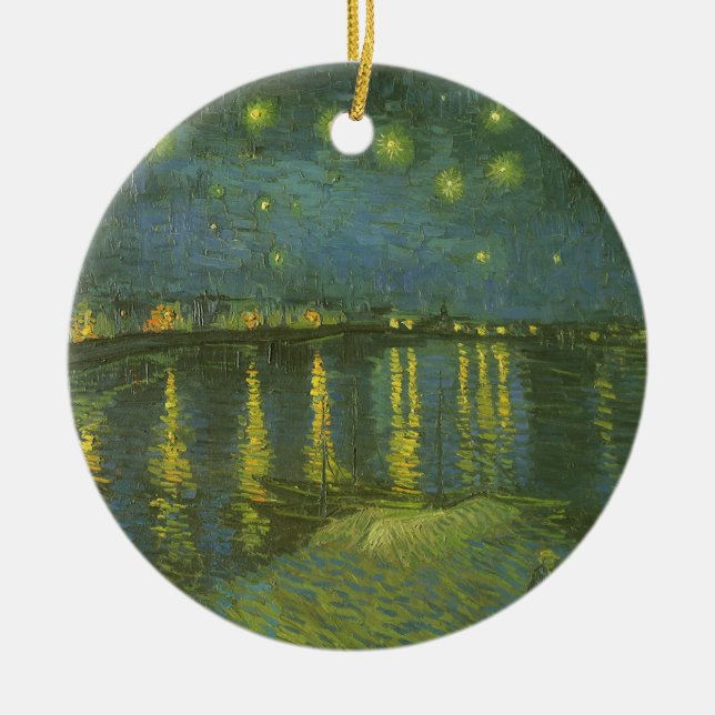 Vincent van Gogh - Starry Night Over the Rhone Ceramic Ornament (Front)