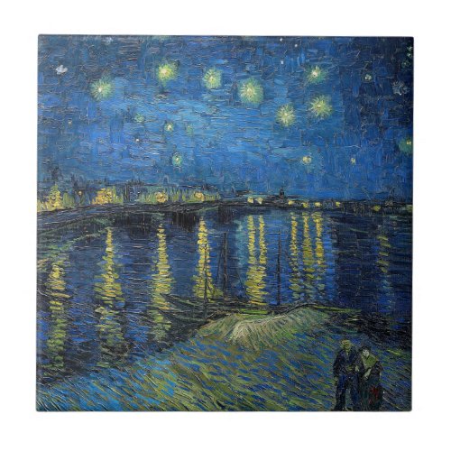 Vincent van Gogh _ Starry Night Over the Rhone Ceramic Tile