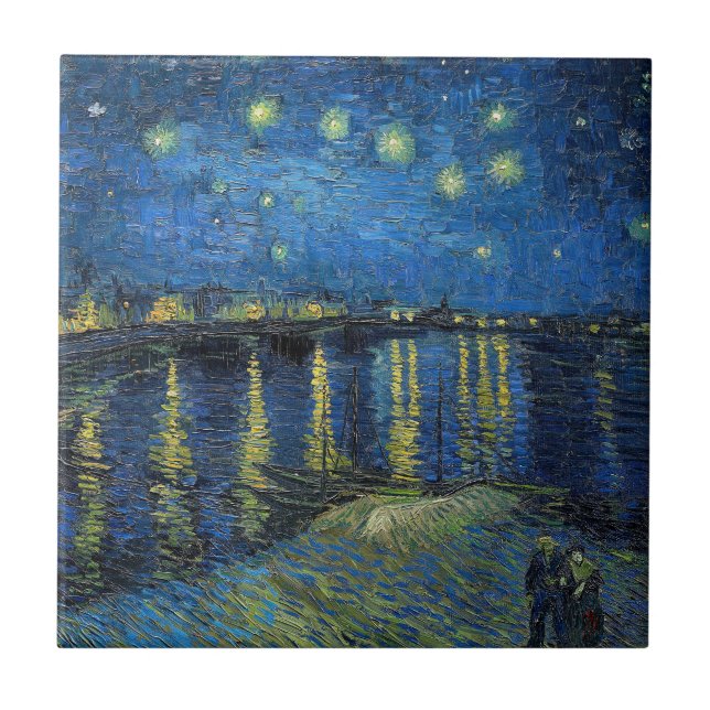 Vincent van Gogh - Starry Night Over the Rhone Ceramic Tile (Front)