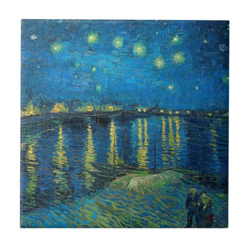 Vincent Van Gogh Starry Night Over the Rhone Ceramic Tile