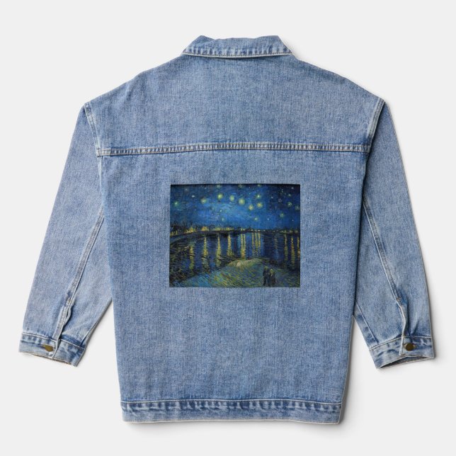 Vincent van Gogh - Starry Night Over the Rhone Denim Jacket (Back)