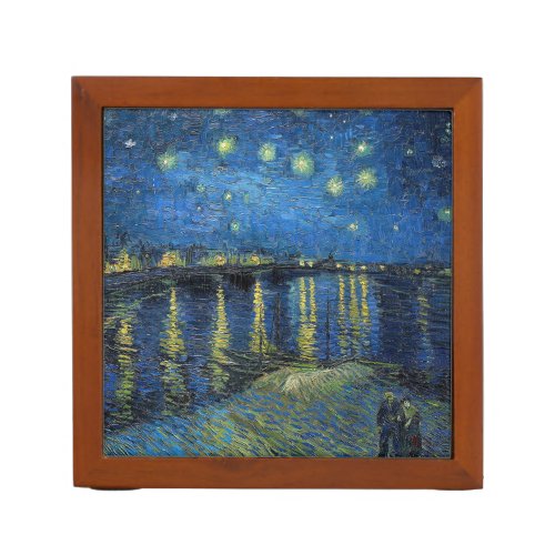 Vincent van Gogh _ Starry Night Over the Rhone Desk Organizer