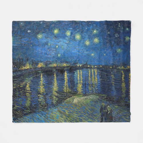 Vincent van Gogh _ Starry Night Over the Rhone Fleece Blanket