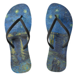 Vincent van Gogh - Starry Night Over the Rhone Flip Flops