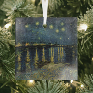 Vincent van Gogh Starry Night Over the Rhone Glass Ornament