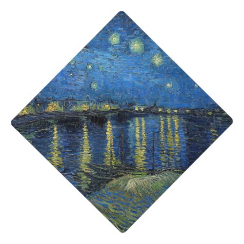 Vincent van Gogh _ Starry Night Over the Rhone Graduation Cap Topper