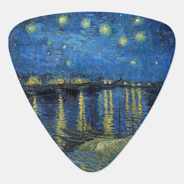 Vincent van Gogh - Starry Night Over the Rhone Guitar Pick (Front)