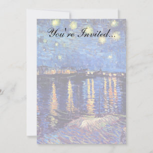 Vincent Van Gogh - Starry Night Over The Rhone Invitation