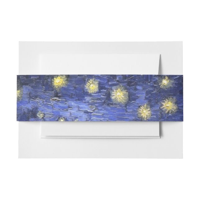 Vincent Van Gogh Starry Night Over The Rhone Invitation Belly Band (Front Example)