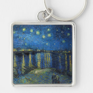 Vincent van Gogh - Starry Night Over the Rhone Keychain