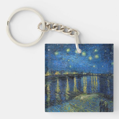 Vincent van Gogh _ Starry Night Over the Rhone Keychain