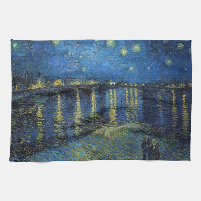 Vincent van Gogh - Starry Night Over the Rhone Kitchen Towel (Horizontal)