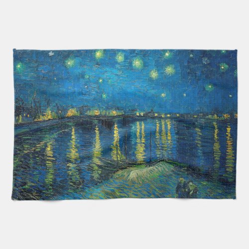Vincent Van Gogh Starry Night Over the Rhone Kitchen Towel