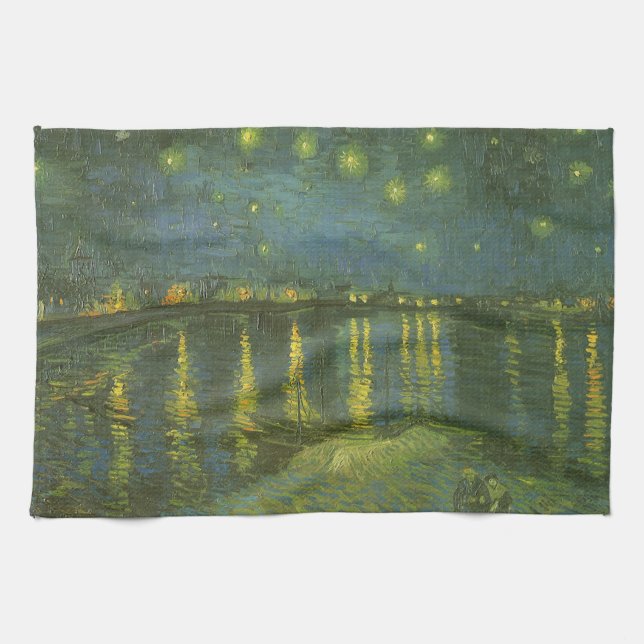 Vincent van Gogh - Starry Night Over the Rhone Kitchen Towel (Horizontal)