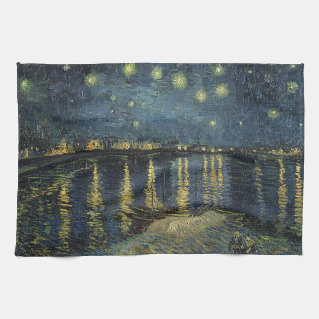 Vincent van Gogh | Starry Night Over the Rhone Kitchen Towel (Horizontal)