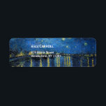 Vincent van Gogh - Starry Night Over the Rhone Label<br><div class="desc">Starry Night Over the Rhone / Nuit etoilee sur le Rhone - Vincent van Gogh,  Oil on Canvas,  1888,  Arles</div>