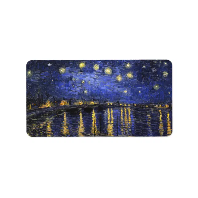 Vincent Van Gogh Starry Night Over The Rhone Label | Zazzle