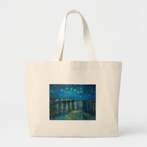 Vincent Van Gogh Starry Night Over the Rhone Large Tote Bag