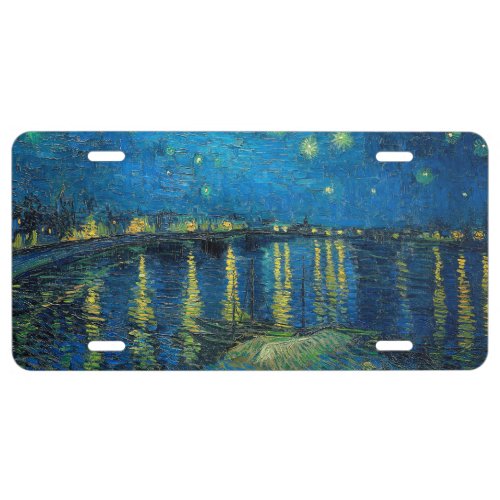 Vincent Van Gogh Starry Night Over the Rhone License Plate