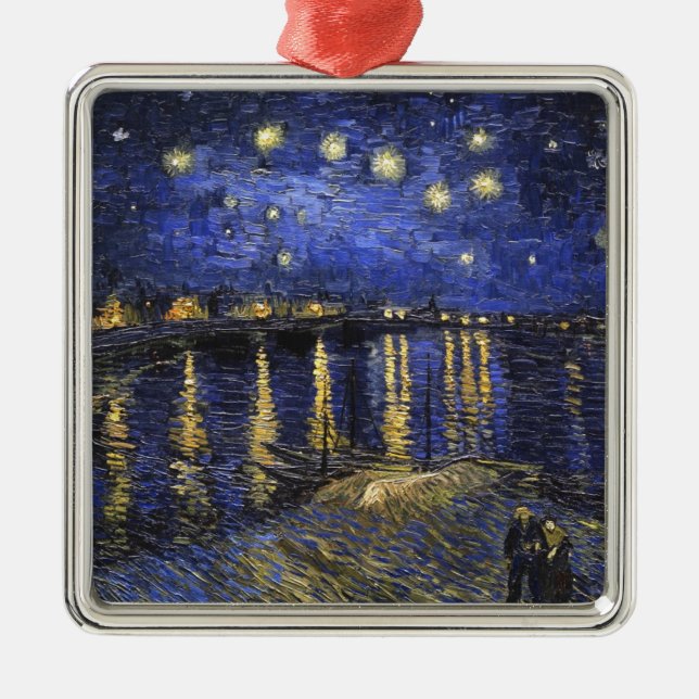 Vincent Van Gogh Starry Night Over The Rhone Metal Ornament (Front)
