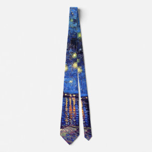 Vincent Van Gogh - Starry Night Over The Rhone Neck Tie
