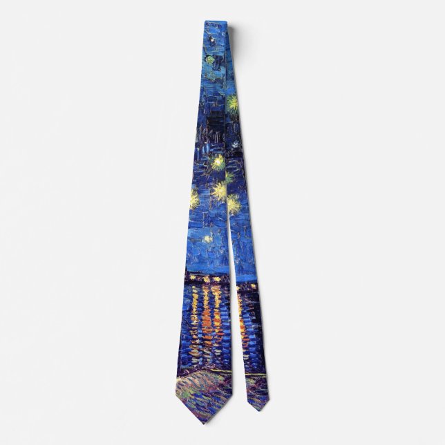 Vincent Van Gogh - Starry Night Over The Rhone Neck Tie (Front)