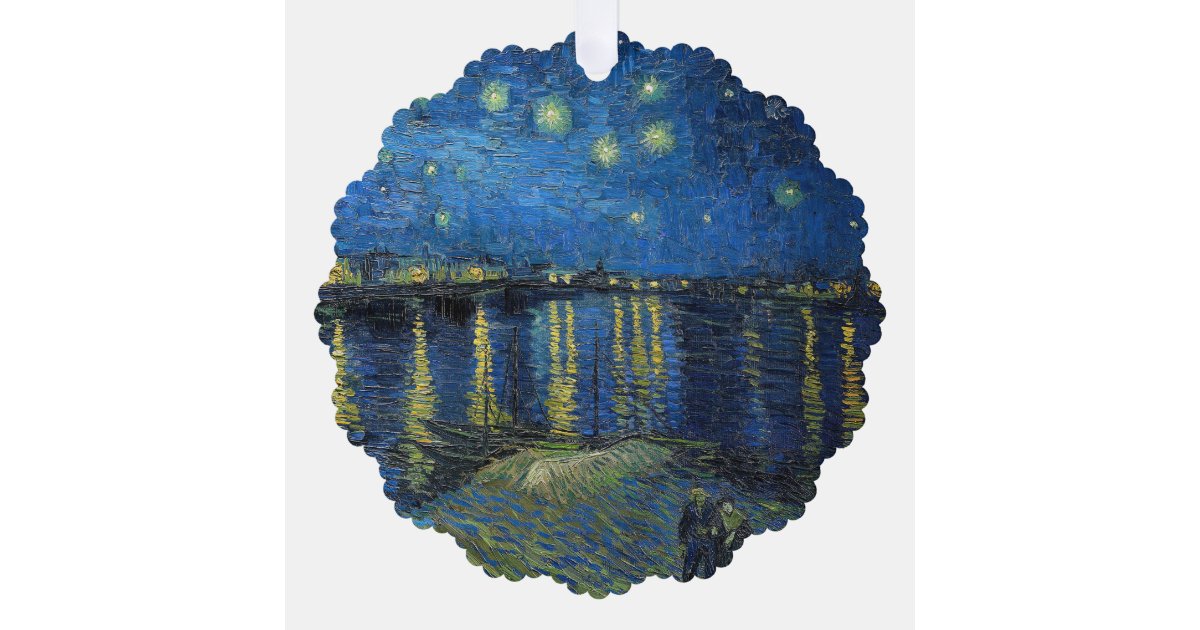 Vincent van Gogh - Starry Night Over the Rhone Ornament Card | Zazzle