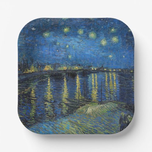 Vincent van Gogh _ Starry Night Over the Rhone Paper Plates