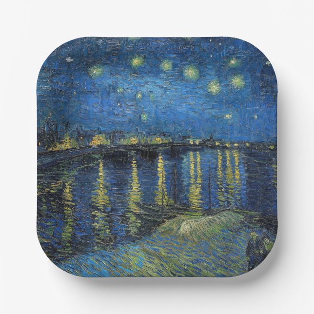 Vincent van Gogh - Starry Night Over the Rhone Paper Plates (Front)