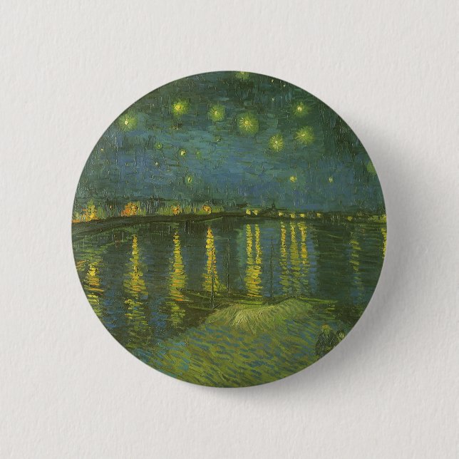 Vincent van Gogh - Starry Night Over the Rhone Pinback Button (Front)
