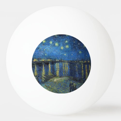 Vincent van Gogh _ Starry Night Over the Rhone Ping Pong Ball