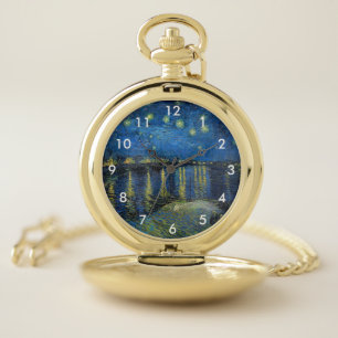 Vincent van Gogh - Starry Night Over the Rhone Pocket Watch