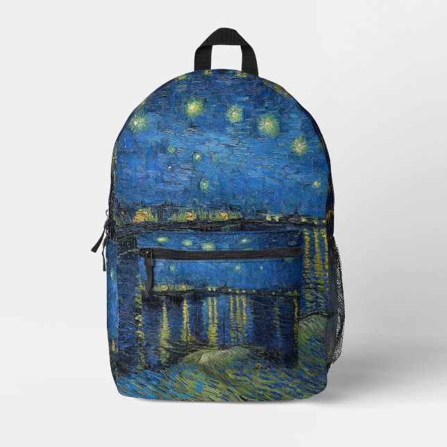 Vincent van Gogh - Starry Night Over the Rhone Printed Backpack (Front)