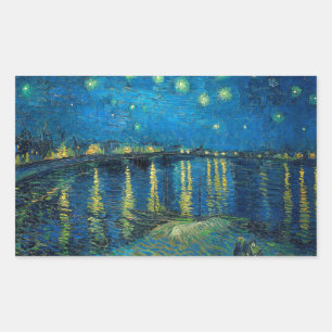 Vincent Van Gogh Starry Night Over the Rhone Rectangular Sticker
