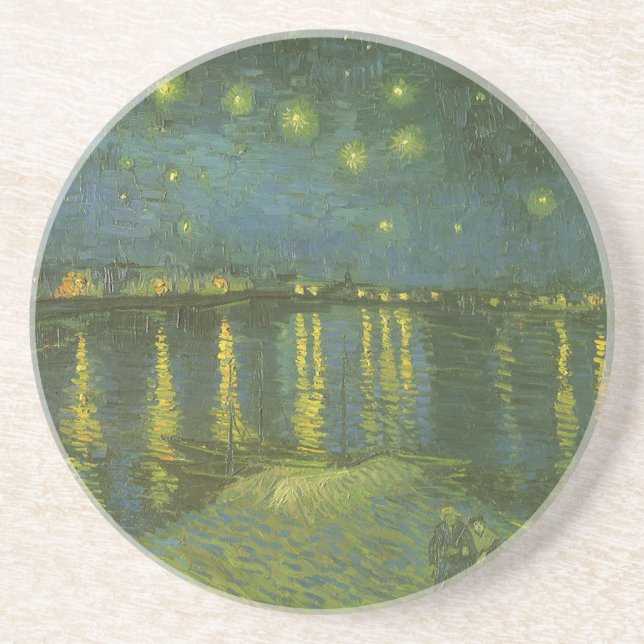 Vincent van Gogh - Starry Night Over the Rhone Sandstone Coaster (Front)
