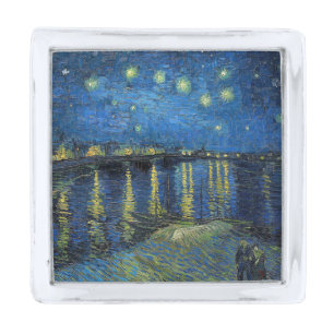 Vincent van Gogh - Starry Night Over the Rhone Silver Finish Lapel Pin