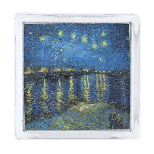 Vincent van Gogh _ Starry Night Over the Rhone Silver Finish Lapel Pin