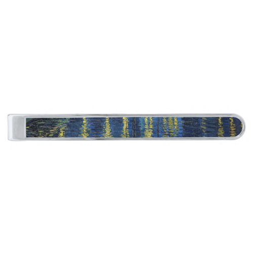 Vincent van Gogh _ Starry Night Over the Rhone Silver Finish Tie Bar