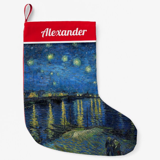 Vincent van Gogh - Starry Night Over the Rhone Small Christmas Stocking (Front)