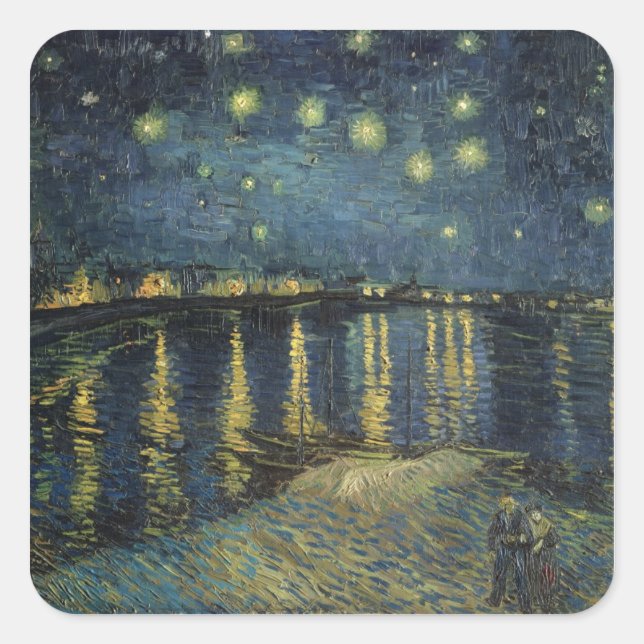 Vincent van Gogh | Starry Night Over the Rhone Square Sticker (Front)