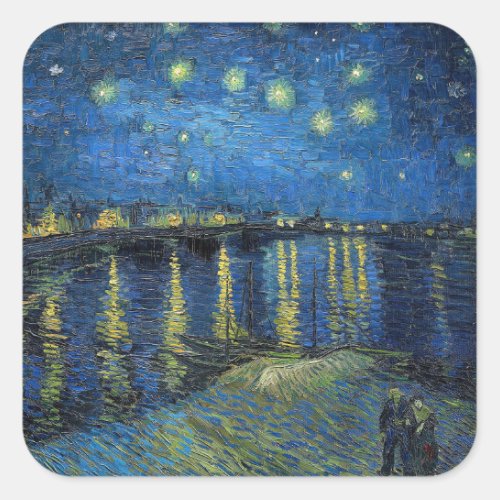 Vincent van Gogh _ Starry Night Over the Rhone Square Sticker