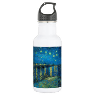 Vincent Van Gogh Starry Night Over the Rhone Stainless Steel Water Bottle