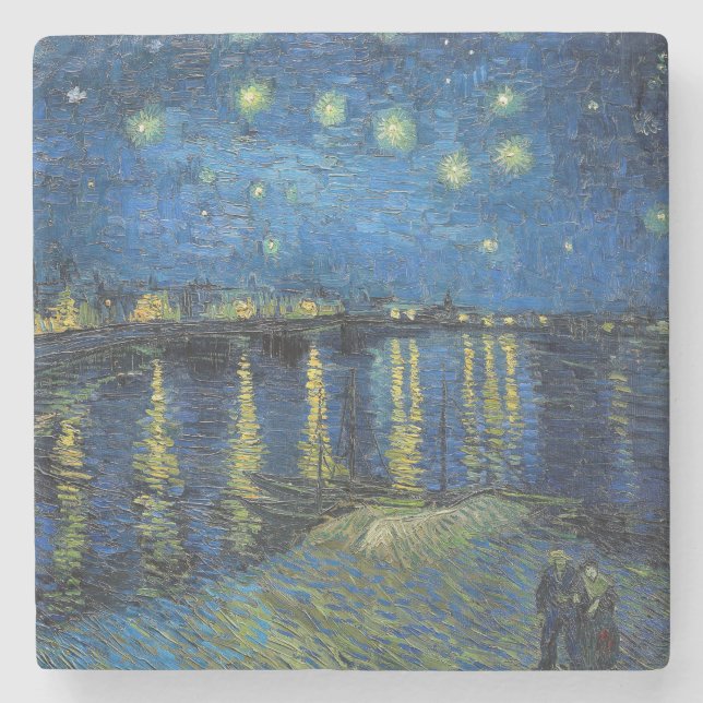 Vincent van Gogh - Starry Night Over the Rhone Stone Coaster (Front)